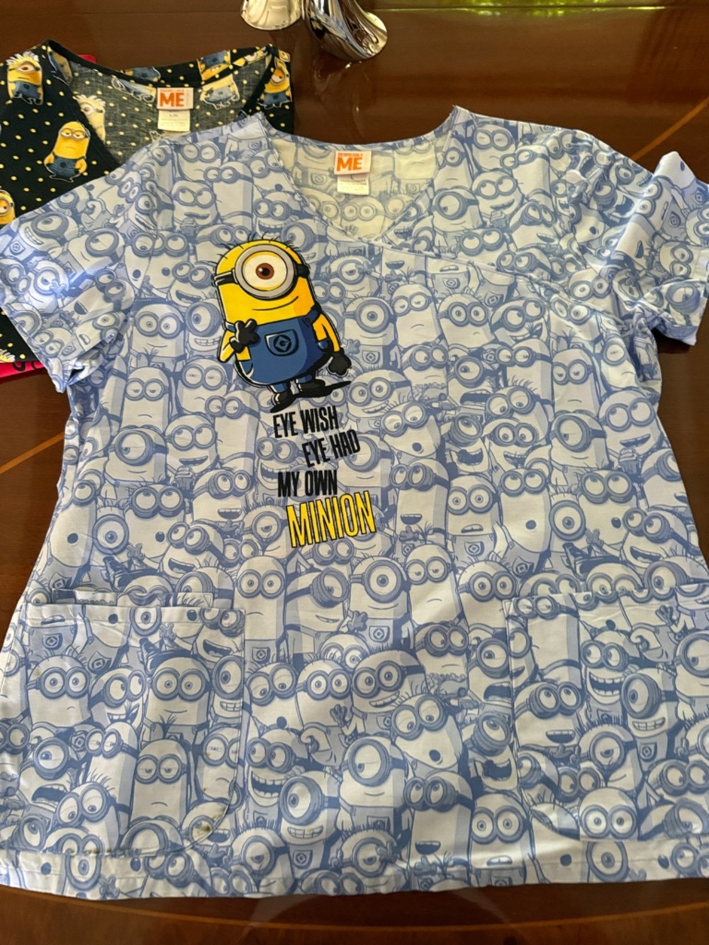 Minion print Scrub tops - Picture 2 of 16